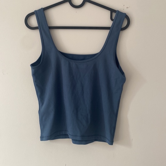 2 ribbed tanks, darker purple, and blue (size medium both) - Picture 2 of 4